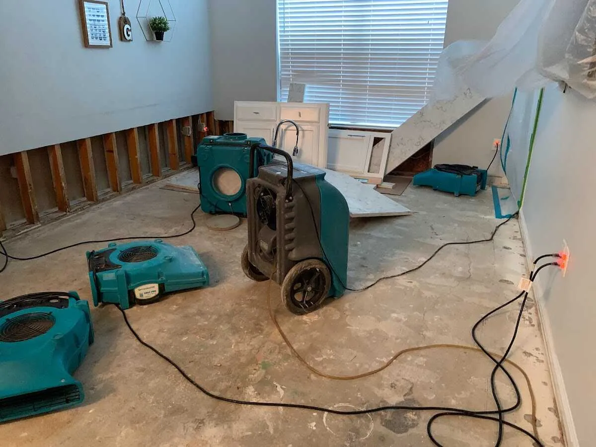 Dehumidifier in flood-cut room for Water Extraction & Removal in Wareham